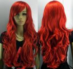 длинный красный парик